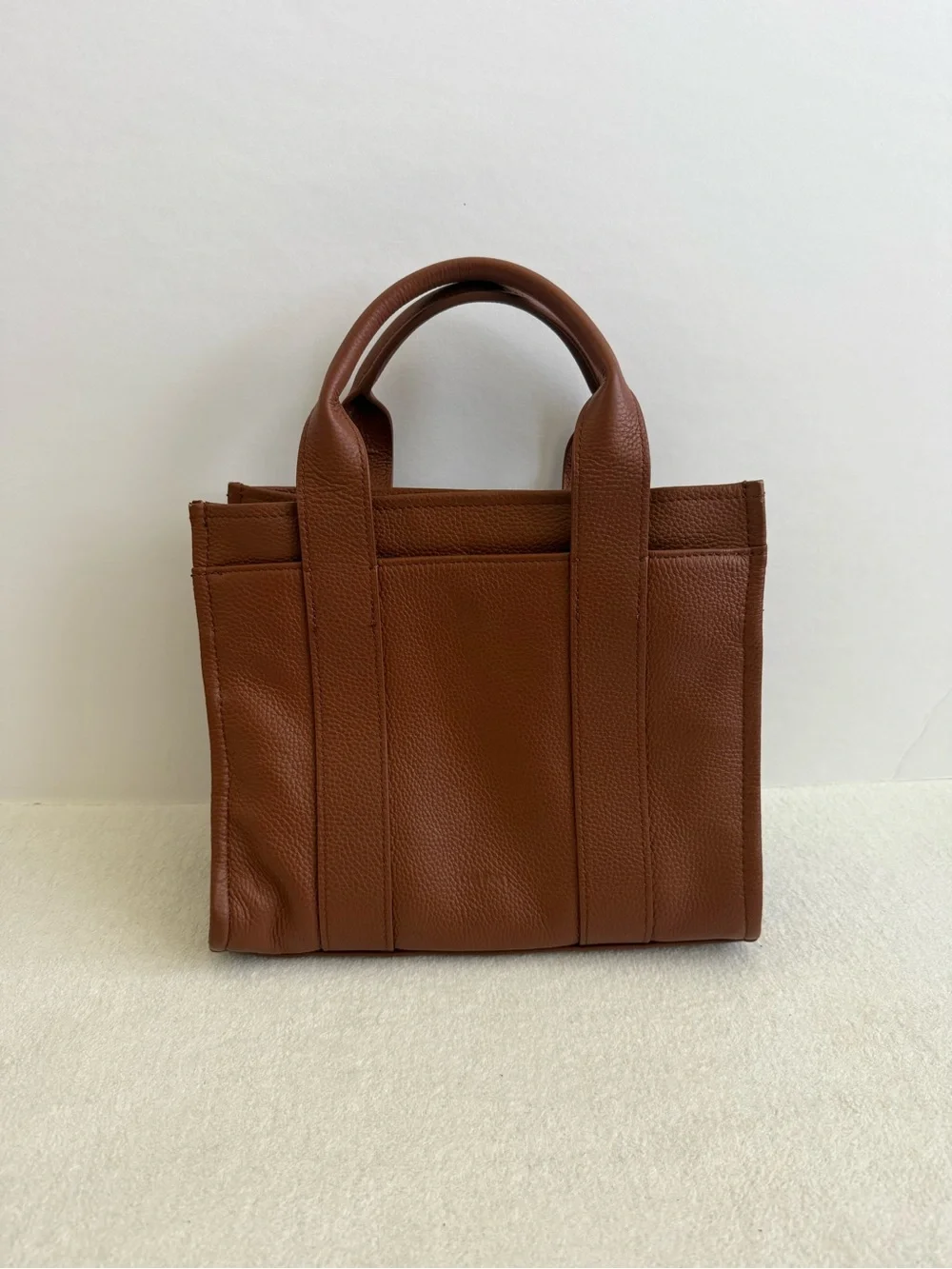 Tan Small Satchel Crossbody Purse Tote Bag Leather Classic Chic